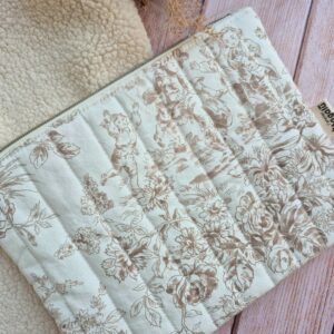 Pochette matelassée Toile de Jouy