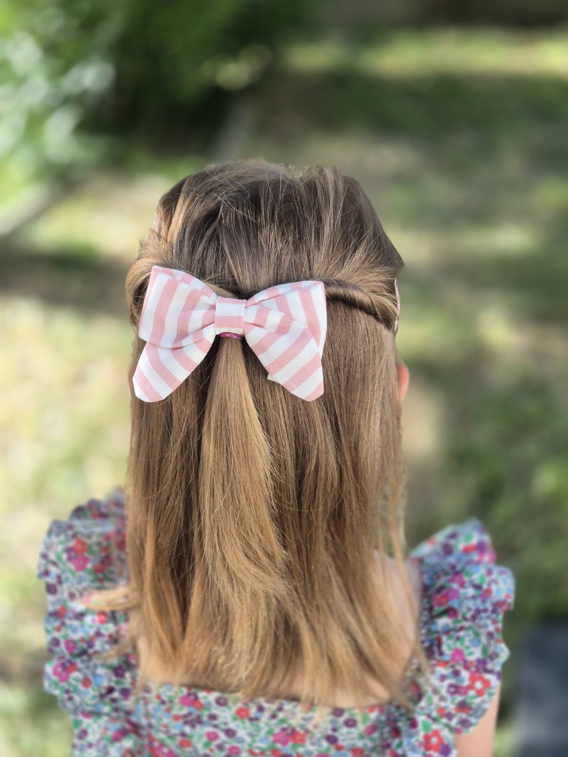 Barrette Rayée rose