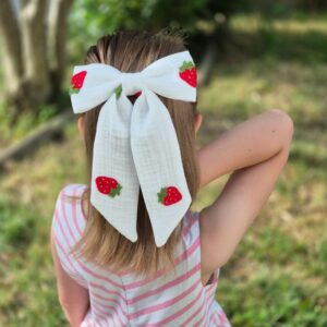 Barrette Maxi Nœud Fraises