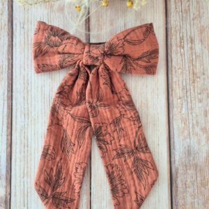 Barrette Maxi Nœud Gaze terracotta