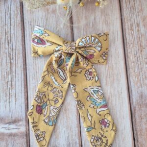 Barrette Maxi Nœud Indien jaune