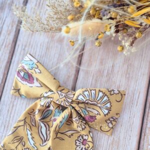Barrette Maxi Nœud Indien jaune