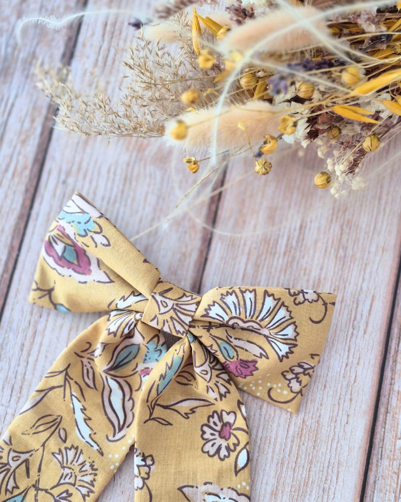 Barrette Maxi Nœud Indien jaune – Image 2