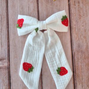 Barrette Maxi Nœud Fraises