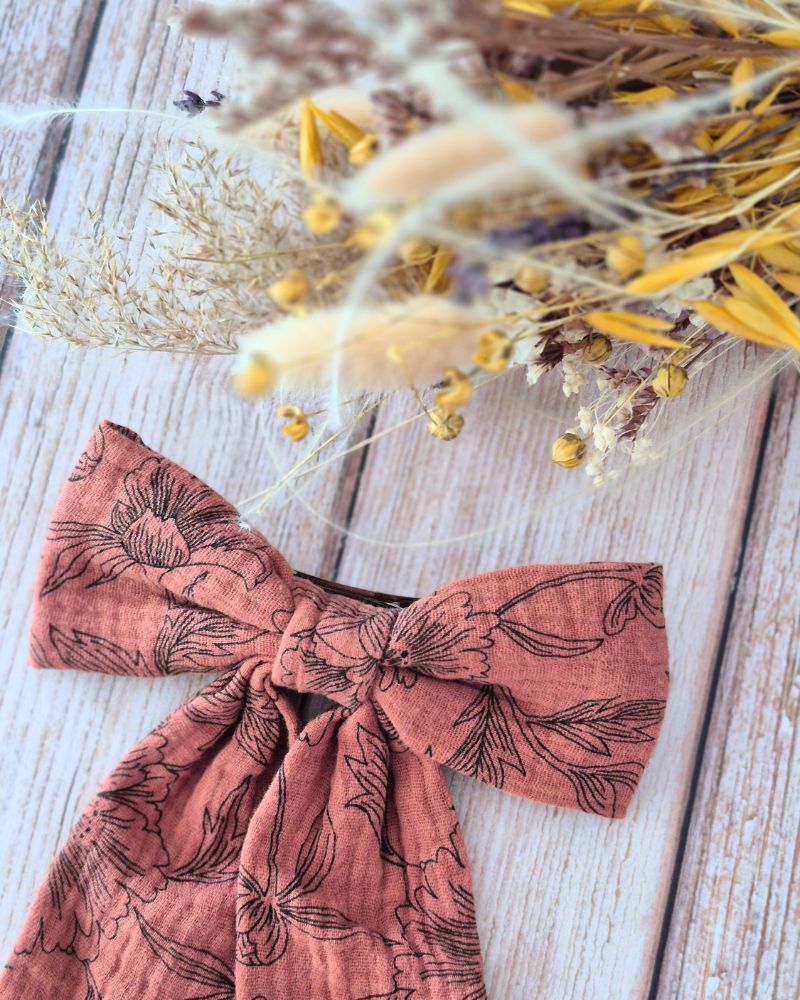 Barrette Maxi Nœud Gaze terracotta – Image 2