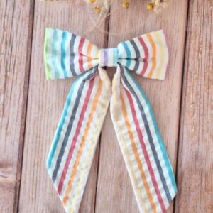 Barrette Maxi Nœud Rayure multicolore