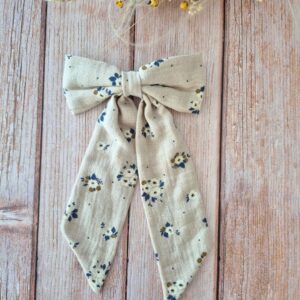 Barrette Maxi Nœud Rozen marron et bleu