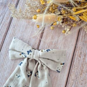 Barrette Maxi Nœud Rozen marron et bleu
