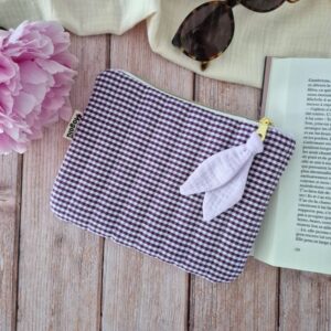 Cadeaux de fin d&rsquo;année – Pochette vichy violet