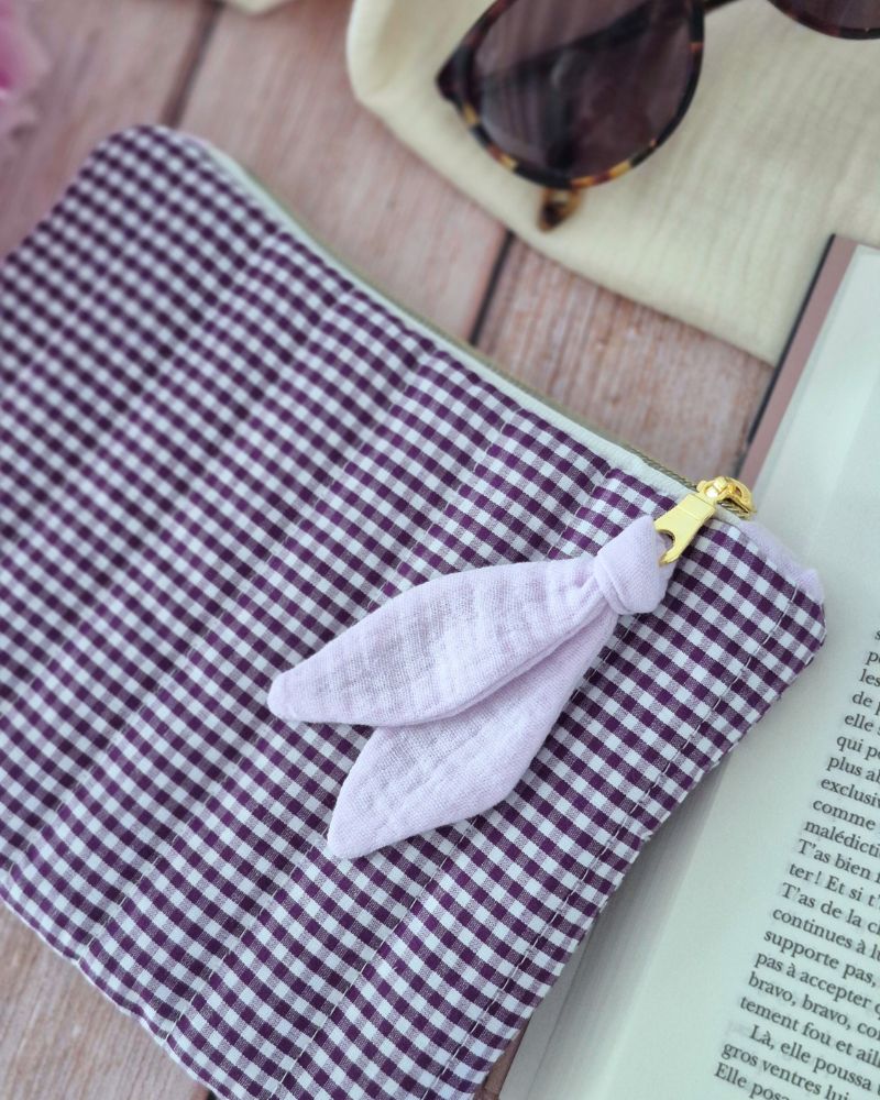 Cadeaux de fin d'année - Pochette vichy violet – Image 2