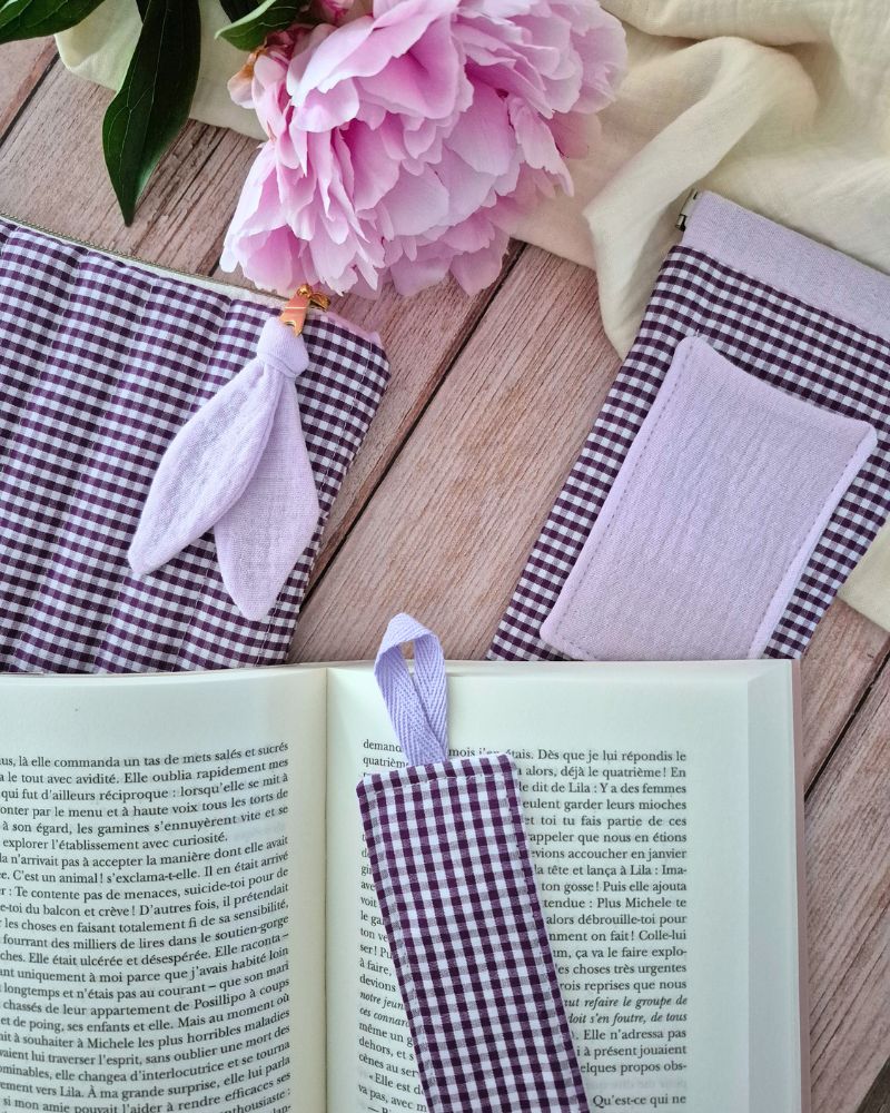 Cadeaux de fin d'année - Pochette vichy violet – Image 5