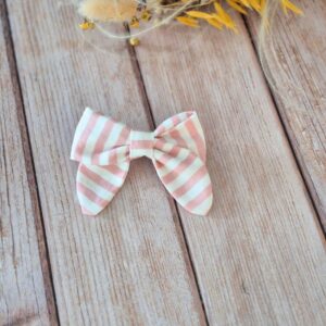 Barrette Rayée rose