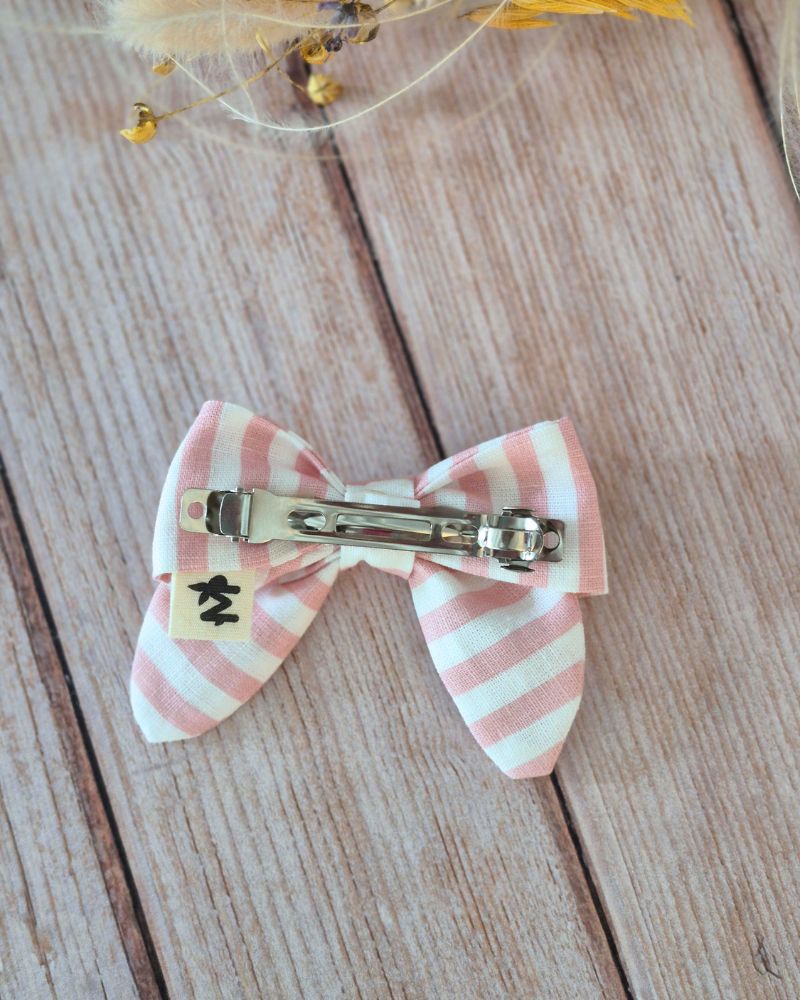 Barrette Rayée rose – Image 4